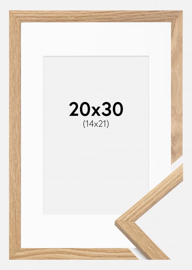 Cadre Trendy Chêne 20x30 cm - Passe-partout Blanc 15x22 cm