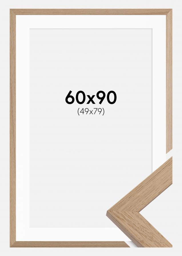 Cadre Trendline Chêne 60x90 cm - Passe-partout Blanc 50x80 cm
