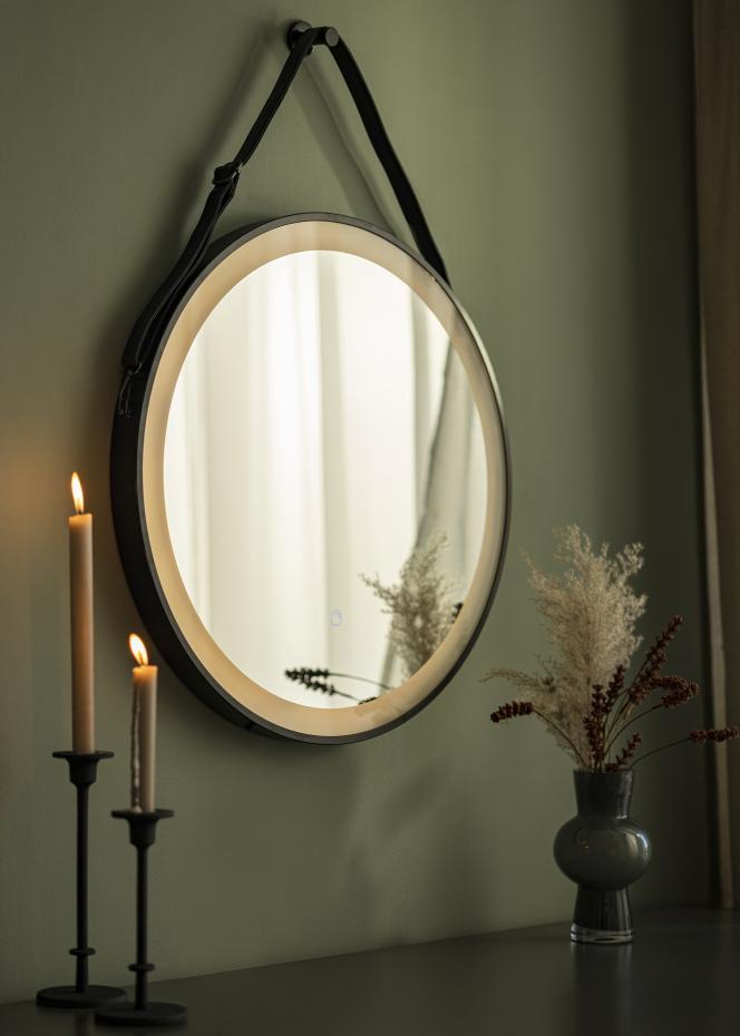 KAILA Miroir Noir LED diamtre 60 cm