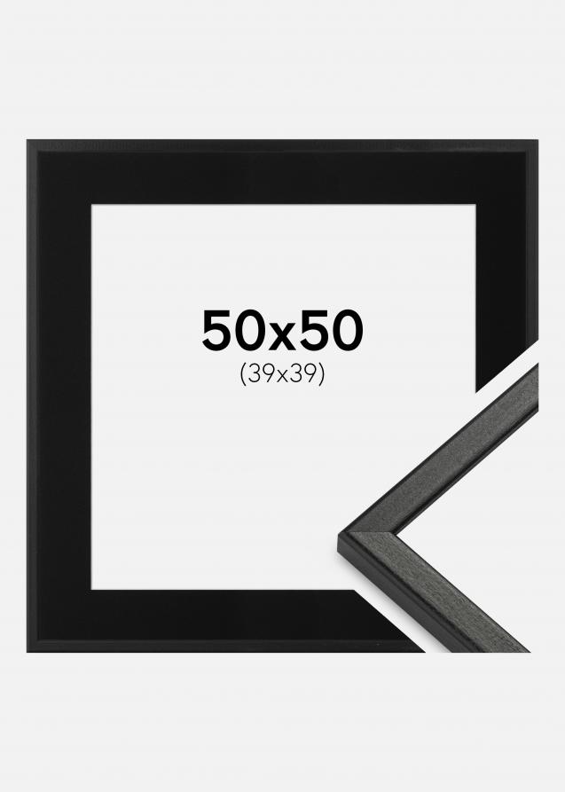 Cadre Kaspar Noir 50x50 cm - Passe-partout Noir 40x40 cm