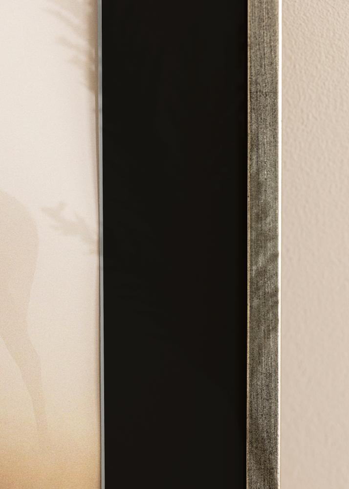 Cadre Galant Argent 50x70 cm - Passe-partout Noir 40x60 cm
