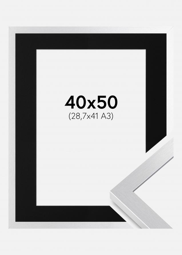 Cadre Selection Argent 40x50 cm - Passe-partout Noir 29,7x42 cm (A3)