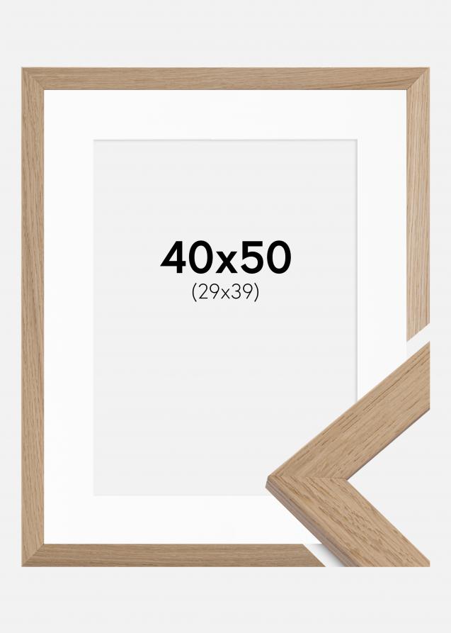 Cadre Trendline Chêne 40x50 cm - Passe-partout Blanc 30x40 cm