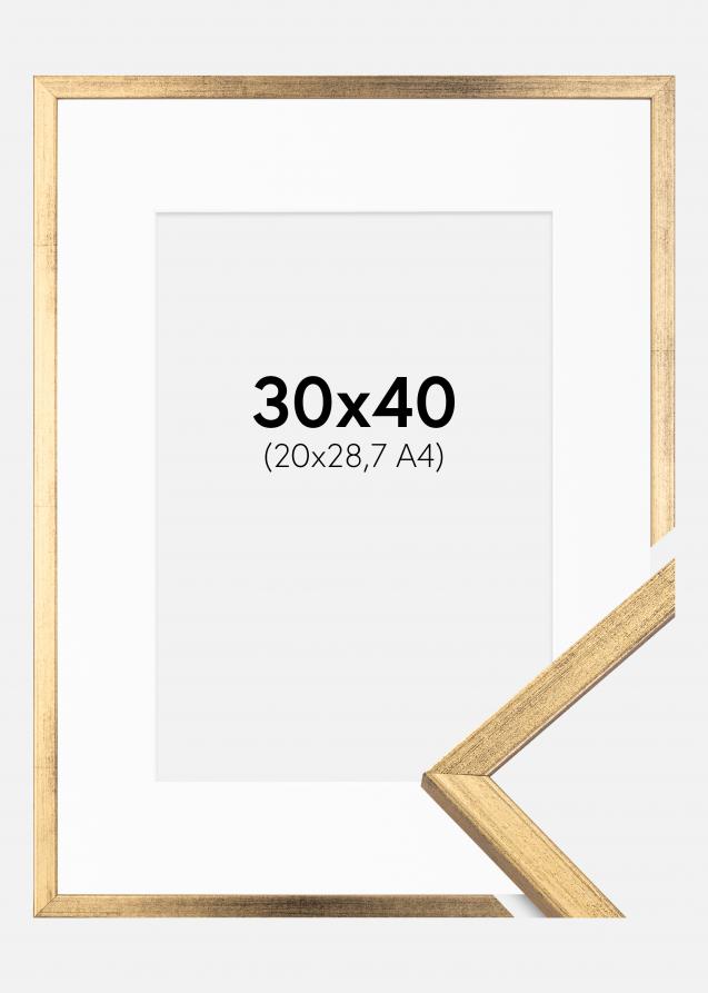 Cadre Galant Or 30x40 cm - Passe-partout Blanc 21x29,7 cm