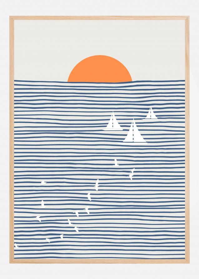 Three White Sails Poster