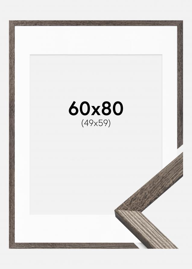 Cadre Fiorito Noyer 60x80 cm - Passe-partout Blanc 50x60 cm