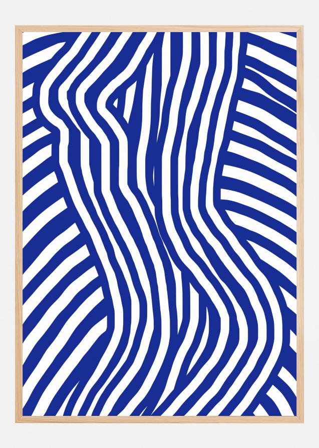 Blue and White Striped Nude Poster