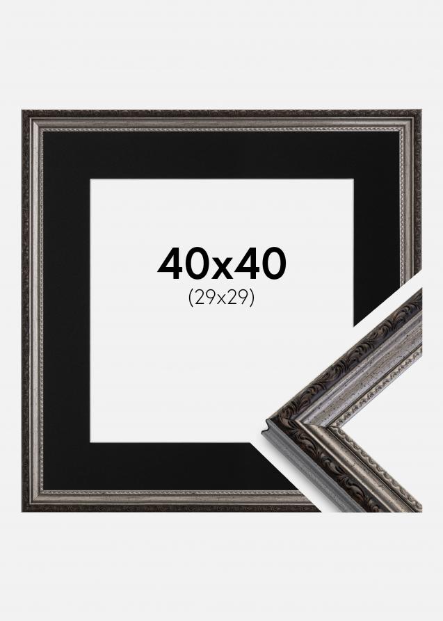 Cadre Abisko Argent 40x40 cm - Passe-partout Noir 30x30 cm