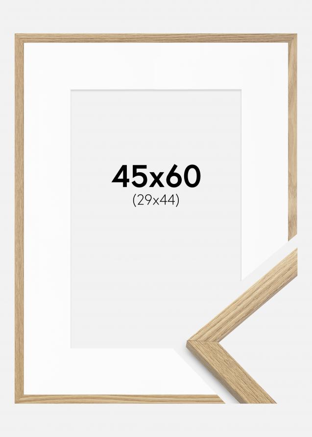 Cadre Trendy Chêne 45x60 cm - Passe-partout Blanc 30x45 cm