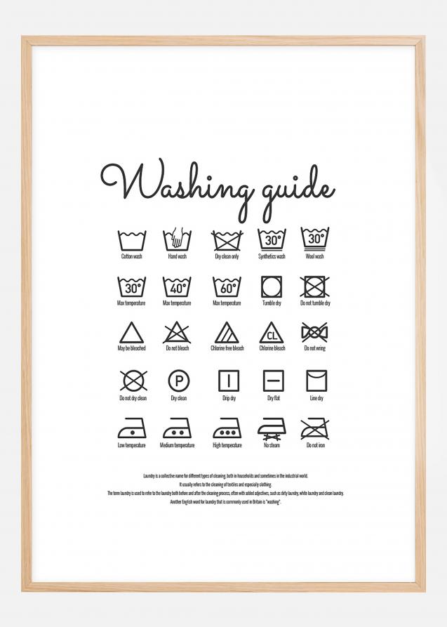 Washing guide white Poster