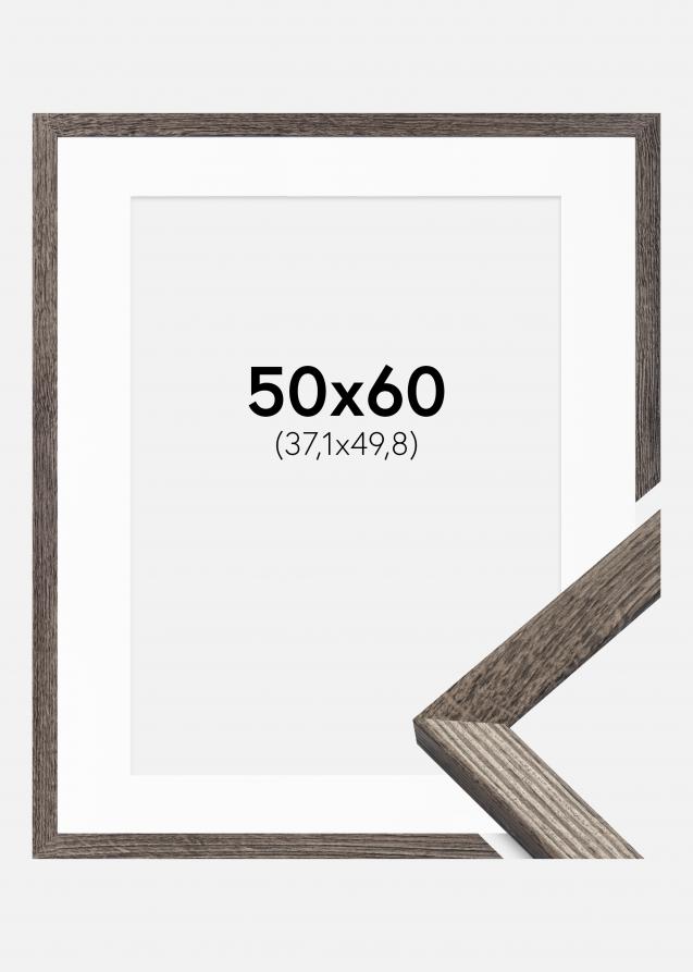 Cadre Fiorito Noyer 50x60 cm - Passe-partout Blanc 15x20 pouces