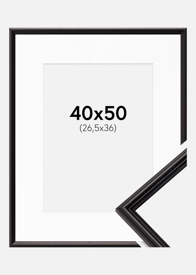 Cadre Horndal Noir 40x50 cm - Passe-partout Blanc 27,5x37 cm