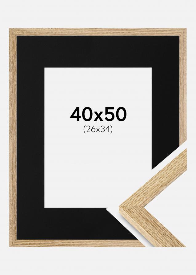 Cadre Selection Chêne 40x50 cm - Passe-partout Noir 27x35 cm