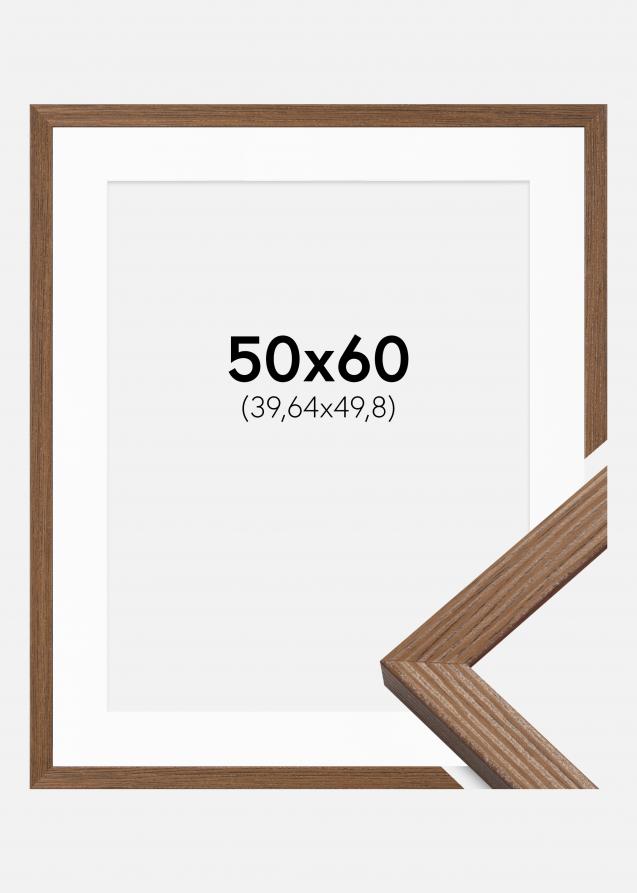 Cadre Fiorito Chêne Foncé 50x60 cm - Passe-partout Blanc 16x20 pouces