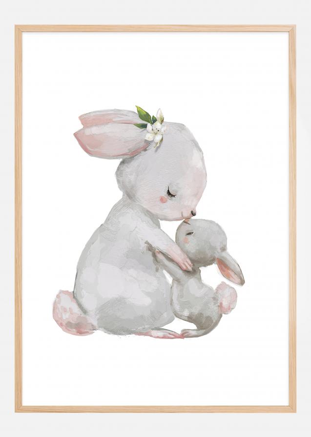 Rabbit Family Watercolor Poster