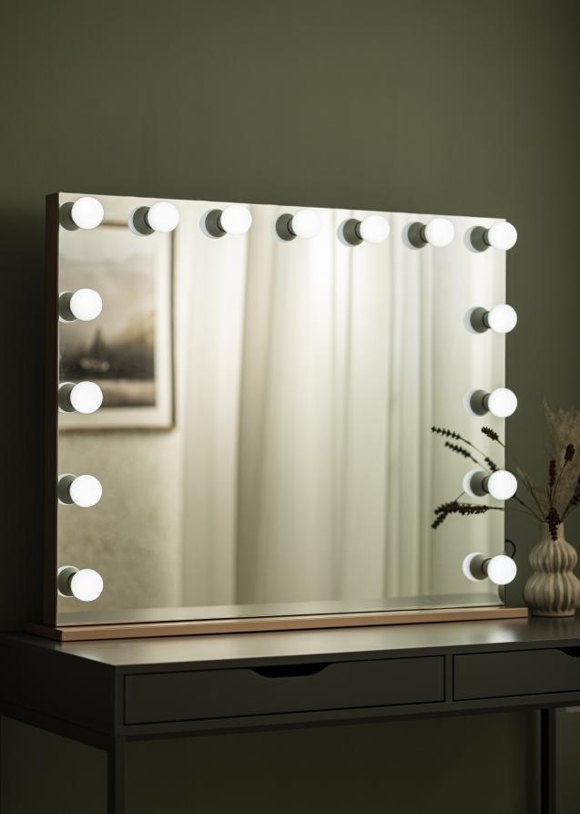 KAILA Miroir de maquillage Hollywood Edge 15 E27 Or rosé 100x80 cm