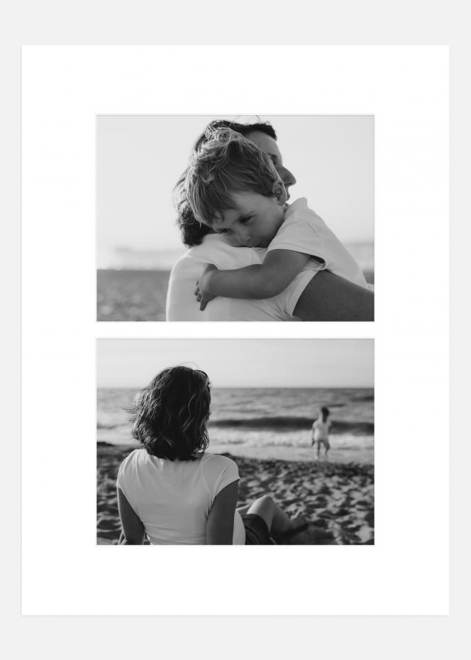 Passe-partout Blanc 60x80 cm - Collage 2 Images (29x39 cm)