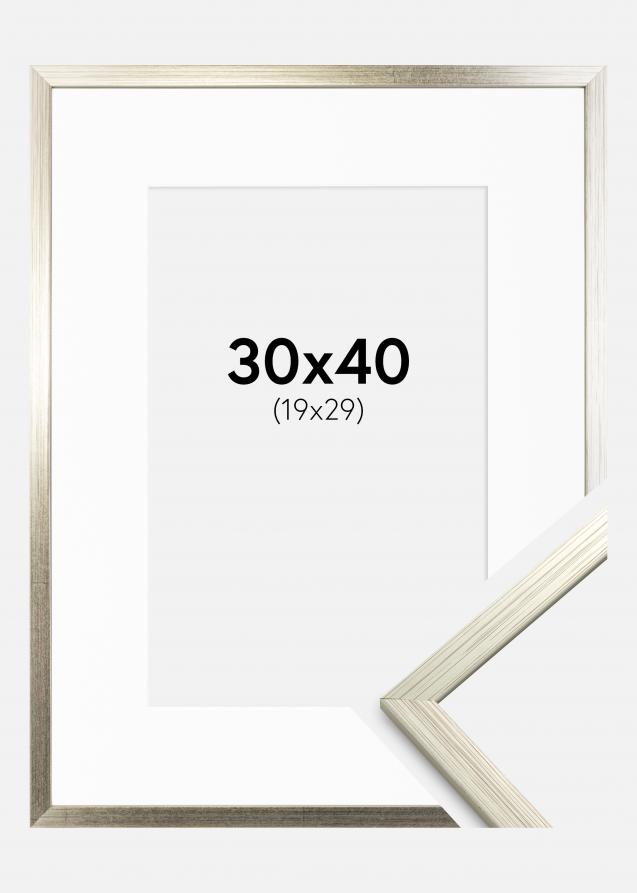 Cadre Edsbyn Argent 30x40 cm - Passe-partout Blanc 20x30 cm