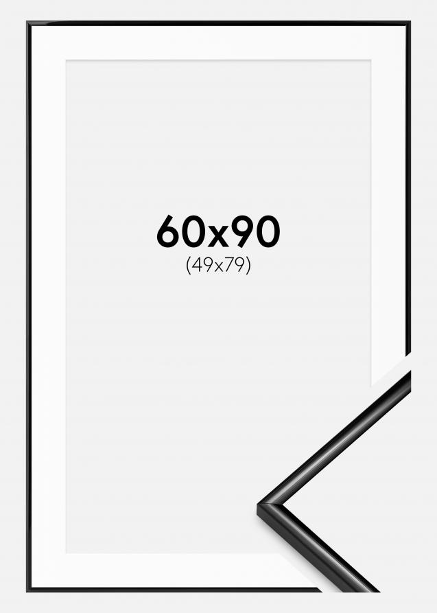 Cadre Scandi Noir 60x90 cm - Passe-partout Blanc 50x80 cm