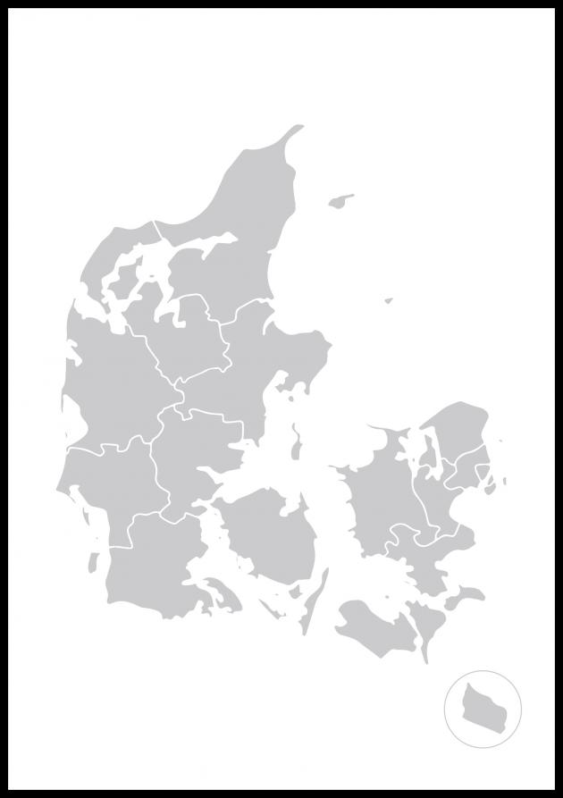 Map - Danmark - Grey