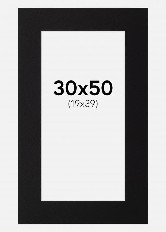 Passe-partout Noir Standard (noyau blanc) 30x50 cm (19x39)