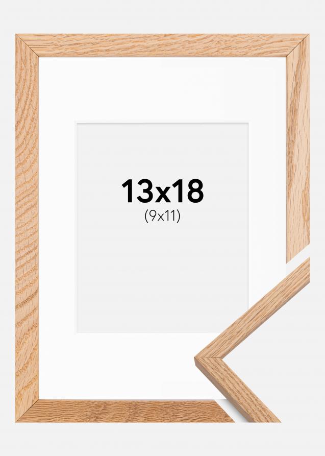 Cadre Oslo Chêne 13x18 cm - Passe-partout Blanc 10x12 cm
