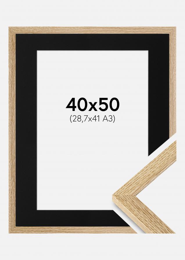 Cadre Selection Chêne 40x50 cm - Passe-partout Noir 29,7x42 cm