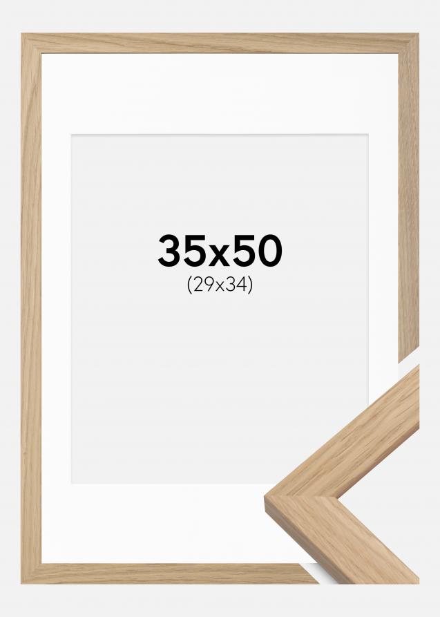 Cadre Oak Wood 35x50 cm - Passe-partout Blanc 30x35 cm