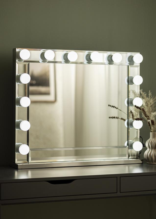 KAILA Miroir de maquillage Hollywood 14 E27 Argent 80x65 cm