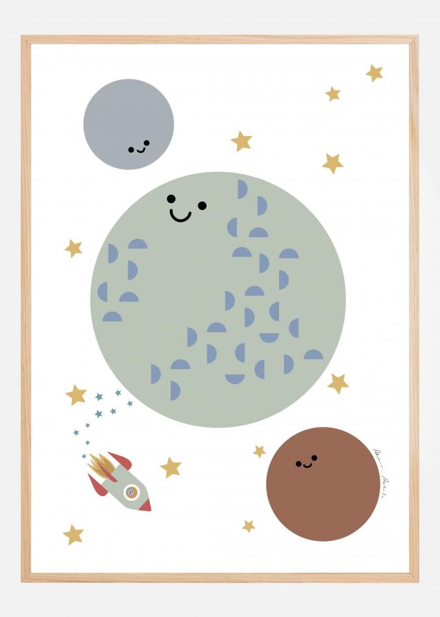 Solar Earth Moon Poster