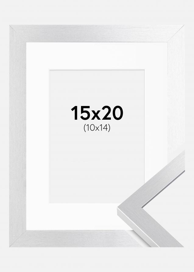 Cadre Selection Argent 15x20 cm - Passe-partout Blanc 11x15 cm