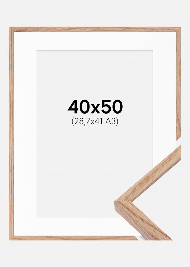 Cadre E-Line Chêne 40x50 cm - Passe-partout Blanc 29,7x42 cm