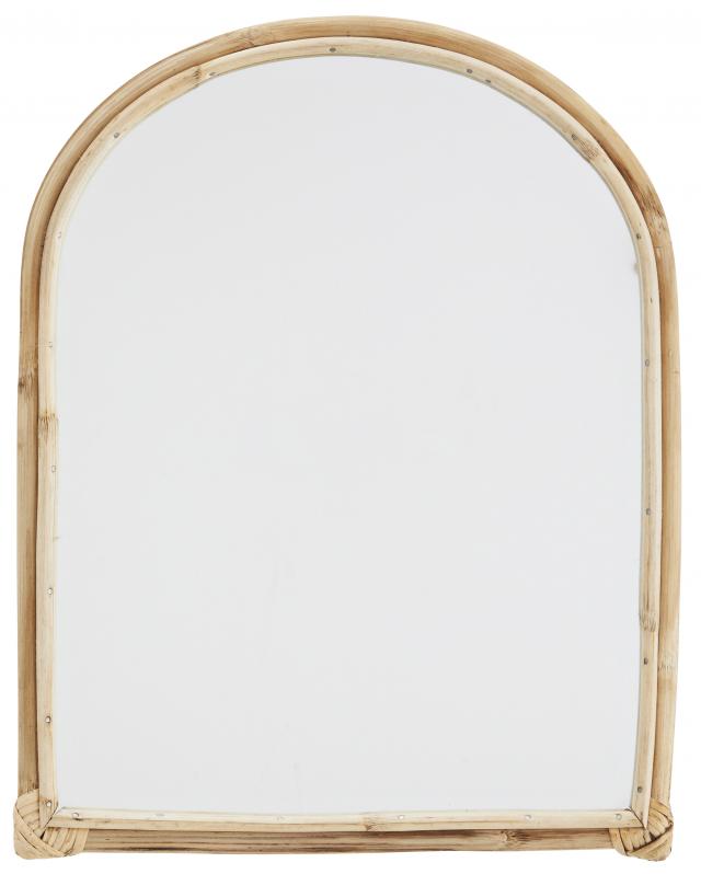 Miroir Demi Ovale Bambou 36x47 cm