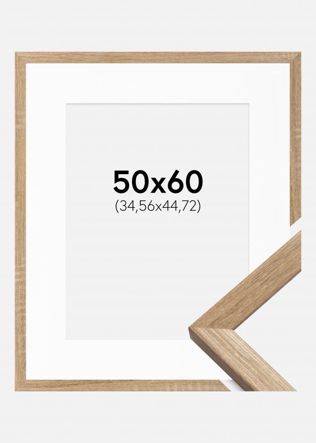 Cadre Fiorito Chêne Clair 50x60 cm - Passe-partout Blanc 14x18 pouces