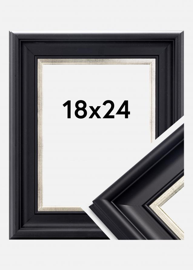 Cadre Dalarna Noir-Argent 18x24 cm