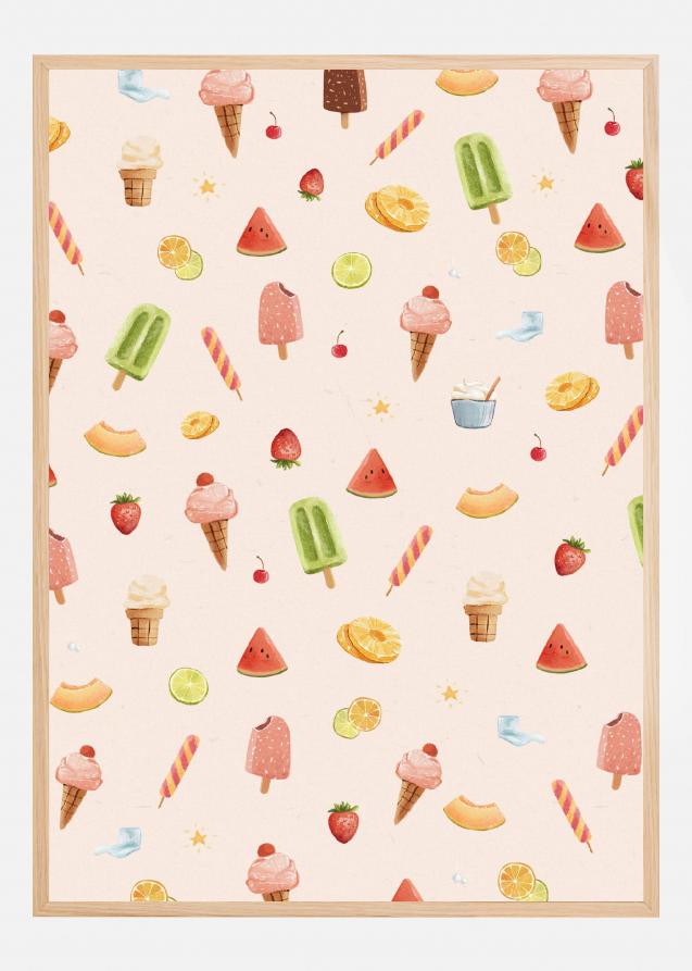 Sweet Ice Cream Pattern Poster