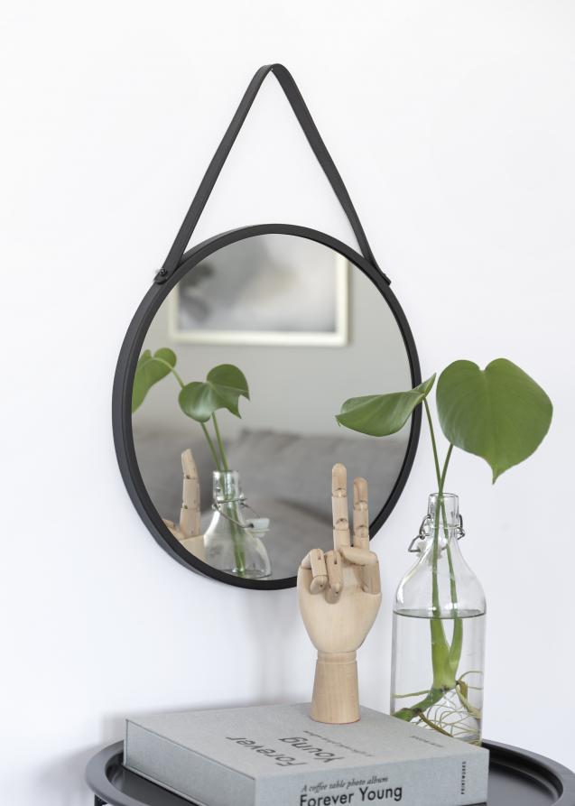 Miroir Trapani Noir diamètre 38 cm