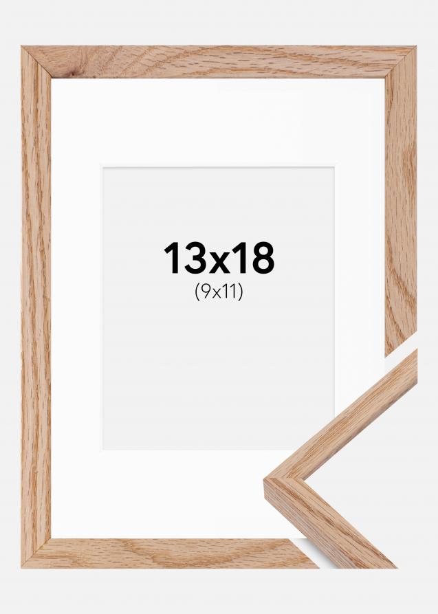 Cadre E-Line Chêne 13x18 cm - Passe-partout Blanc 10x12 cm