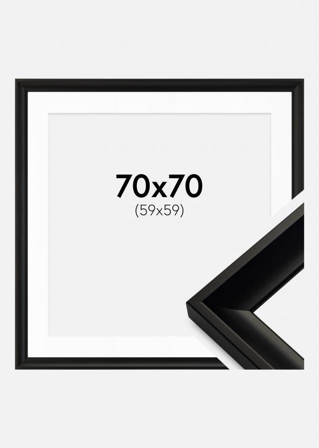 Cadre Öjaren Noir 70x70 cm - Passe-partout Blanc 60x60 cm