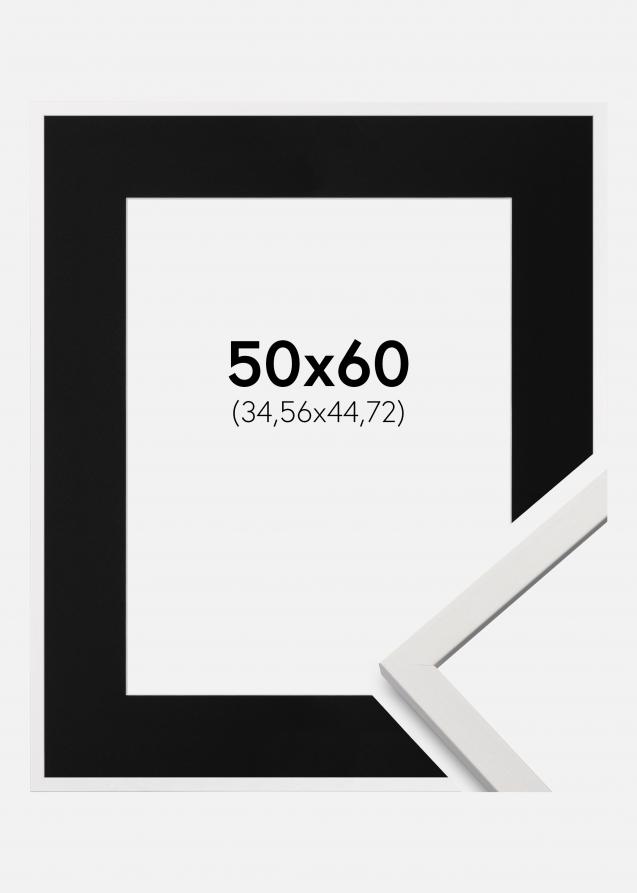 Cadre Edsbyn Blanc 50x60 cm - Passe-partout Noir 14x18 pouces (35,56x45,72 cm)