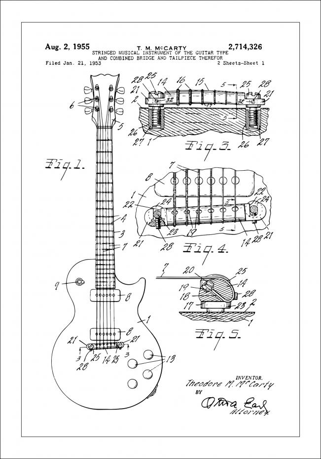 Dessin de brevet - Guitare lectrique I - Poster