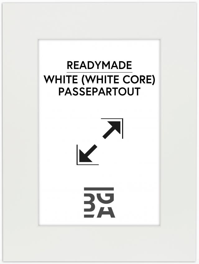 Passe-partout Blanc (noyau blanc) 15x20 cm (10x14)