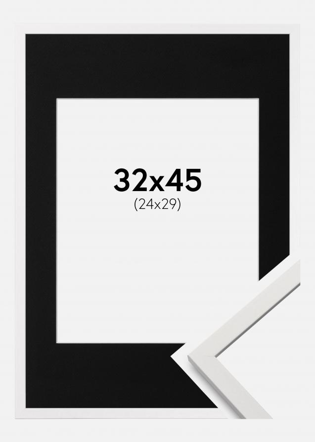 Cadre Edsbyn Blanc 32x45 cm - Passe-partout Noir 25x30 cm