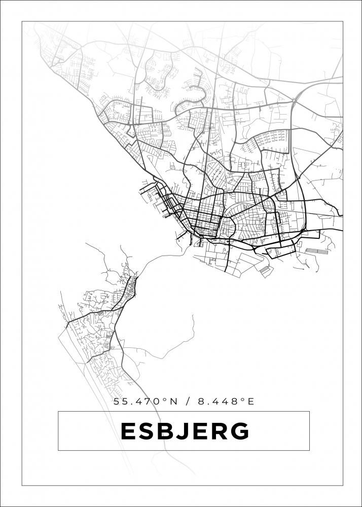 Map - Esbjerg - White
