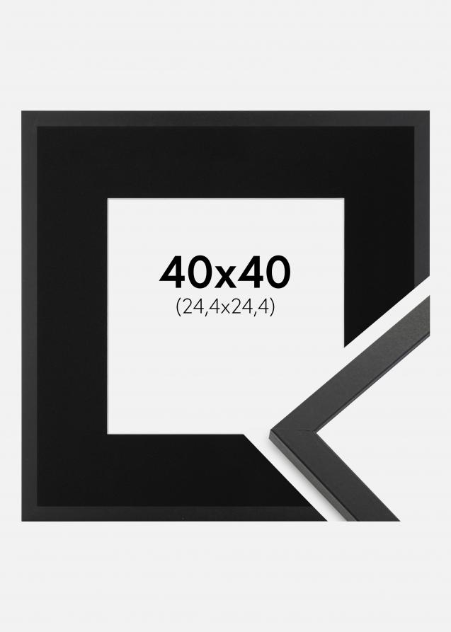 Cadre Trendy Noir 40x40 cm - Passe-partout Noir 10x10 pouces