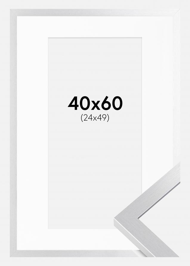Cadre Selection Argent 40x60 cm - Passe-partout Blanc 25x50 cm
