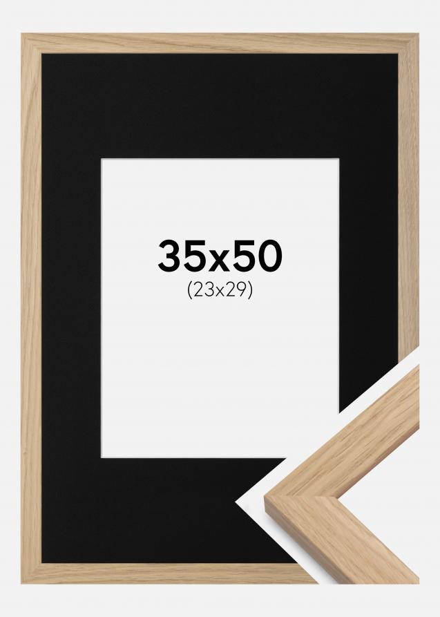 Cadre Oak Wood 35x50 cm - Passe-partout Noir 24x30 cm
