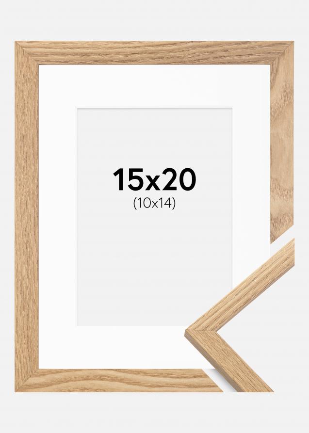 Cadre Trendy Chêne 15x20 cm - Passe-partout Blanc 11x15 cm