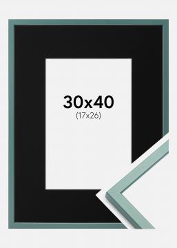Cadre E-Line Vert 30x40 cm - Passe-partout Noir 18x27 cm