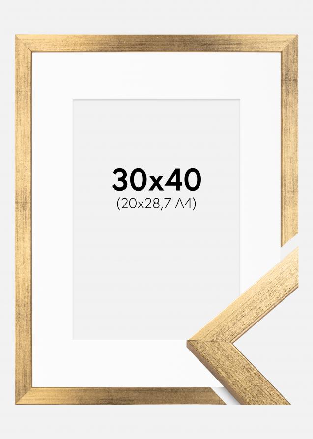 Cadre Stilren Or 30x40 cm - Passe-partout Blanc 21x29,7 cm